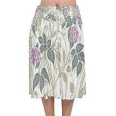 Vine Vineyard Plants Nature Velvet Flared Midi Skirt by uniart180623