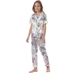 Vine Vineyard Plants Nature Kids  Satin Short Sleeve Pajamas Set by uniart180623