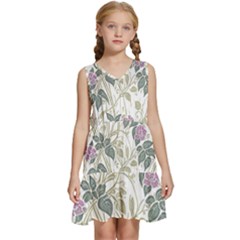 Vine Vineyard Plants Nature Kids  Sleeveless Tiered Mini Dress by uniart180623