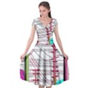 Poles Wires Cap Sleeve Wrap Front Dress View1