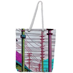 Poles Wires Full Print Rope Handle Tote (large) by uniart180623