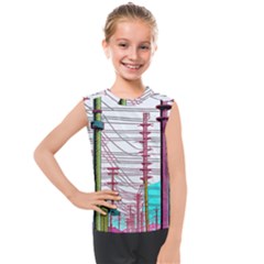 Poles Wires Kids  Mesh Tank Top by uniart180623