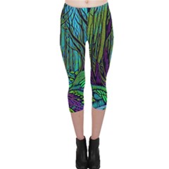 Spectral Forest Nature Capri Leggings  by uniart180623