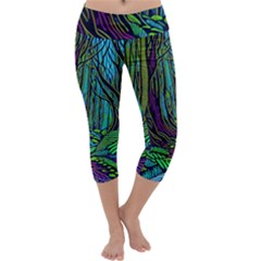 Spectral Forest Nature Capri Yoga Leggings by uniart180623