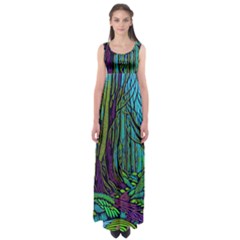 Spectral Forest Nature Empire Waist Maxi Dress