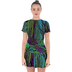 Spectral Forest Nature Drop Hem Mini Chiffon Dress by uniart180623