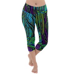 Spectral Forest Nature Lightweight Velour Capri Yoga Leggings by uniart180623