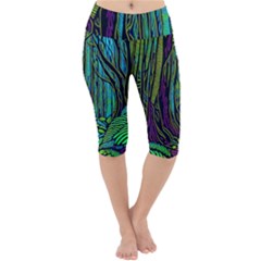 Spectral Forest Nature Lightweight Velour Cropped Yoga Leggings by uniart180623