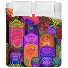 Bottles Colorful Duvet Cover Double Side (california King Size) by uniart180623