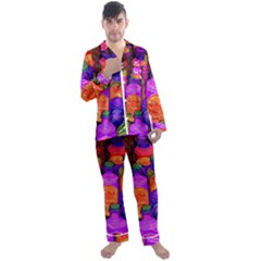 Bottles Colorful Men s Long Sleeve Satin Pajamas Set by uniart180623