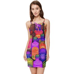 Bottles Colorful Summer Tie Front Dress by uniart180623