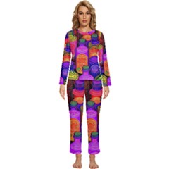 Bottles Colorful Womens  Long Sleeve Lightweight Pajamas Set