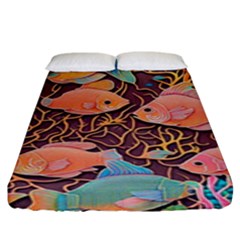 Tropical Fish Fitted Sheet (king Size) by uniart180623