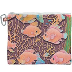 Tropical Fish Canvas Cosmetic Bag (xxxl) by uniart180623