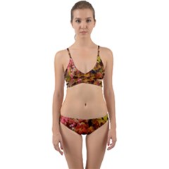 Red And Yellow Ivy  Wrap Around Bikini Set by okhismakingart