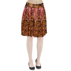 Red And Yellow Ivy  Pleated Skirt by okhismakingart