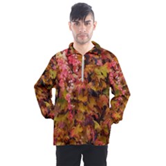 Red And Yellow Ivy  Men s Half Zip Pullover by okhismakingart