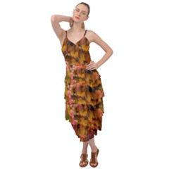 Red And Yellow Ivy  Layered Bottom Dress by okhismakingart