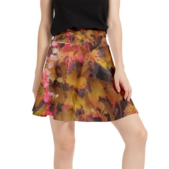 Red and Yellow Ivy  Waistband Skirt