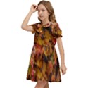 Red and Yellow Ivy  Kids  Bow Tie Puff Sleeve Dress View3