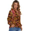 Red and Yellow Ivy  Women s Long Sleeve Button Up Shirt View3