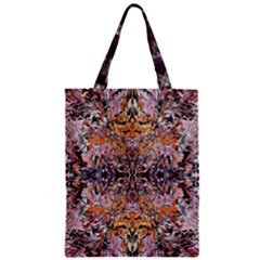 Ochre On Pink Arabesque Zipper Classic Tote Bag by kaleidomarblingart