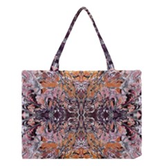 Ochre On Pink Arabesque Medium Tote Bag by kaleidomarblingart