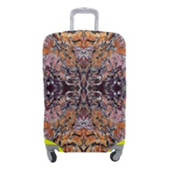 Ochre On Pink Arabesque Luggage Cover (small) by kaleidomarblingart