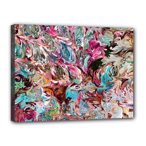 Pink Petals Blend Canvas 16  X 12  (stretched) by kaleidomarblingart