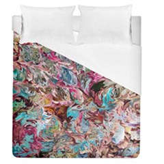 Pink Petals Blend Duvet Cover (queen Size) by kaleidomarblingart