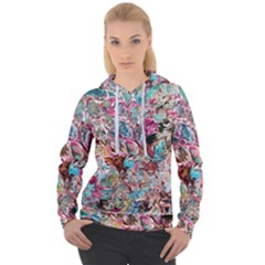 Pink Petals Blend Women s Overhead Hoodie by kaleidomarblingart