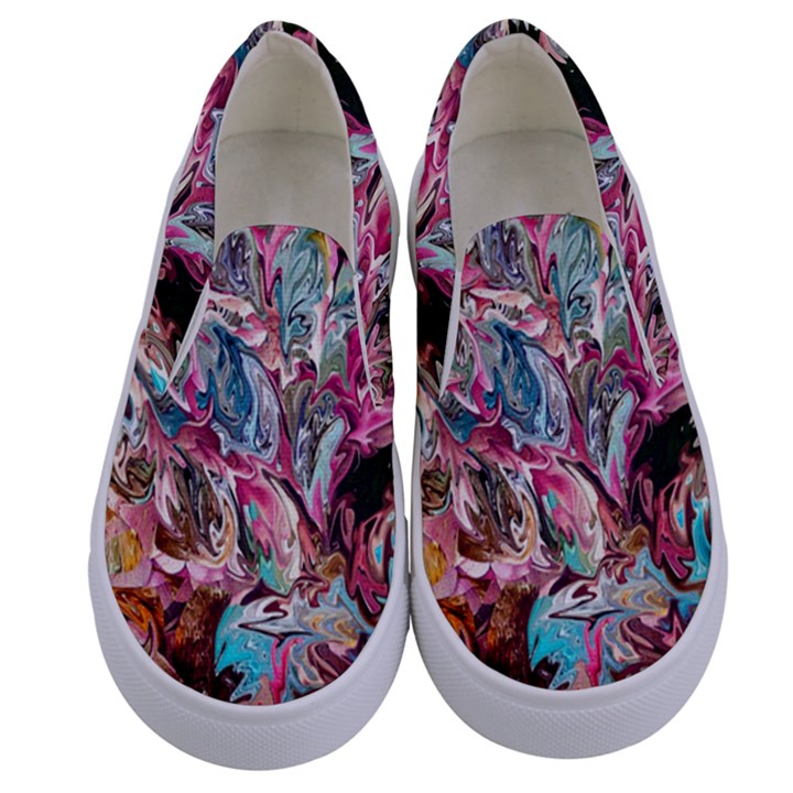 Pink Petals Blend Kids  Canvas Slip Ons