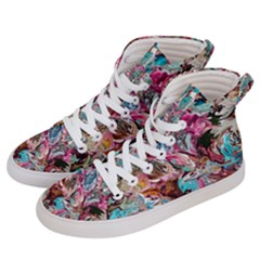 Pink Petals Blend Women s Hi-top Skate Sneakers by kaleidomarblingart