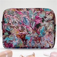 Pink Petals Blend Make Up Pouch (large) by kaleidomarblingart