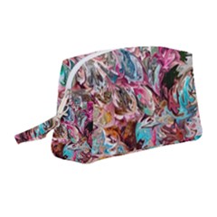 Pink Petals Blend Wristlet Pouch Bag (medium) by kaleidomarblingart