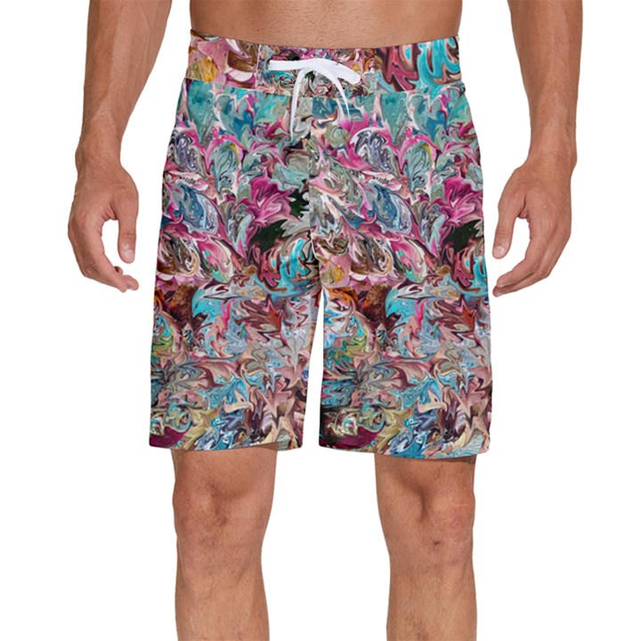 Pink Petals Blend Men s Beach Shorts