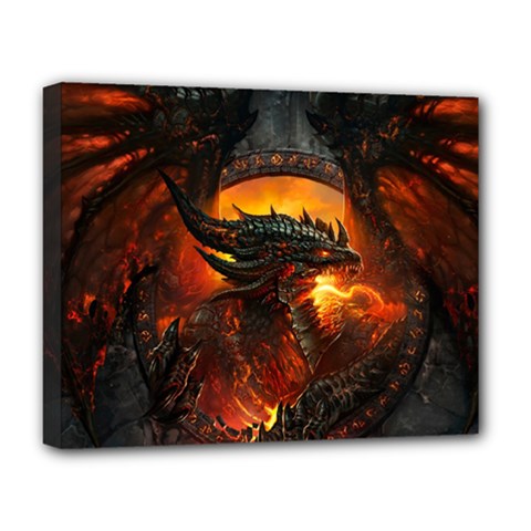 Dragon Art Fire Digital Fantasy Deluxe Canvas 20  X 16  (stretched) by Bedest