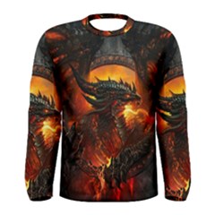 Dragon Art Fire Digital Fantasy Men s Long Sleeve T-shirt by Bedest