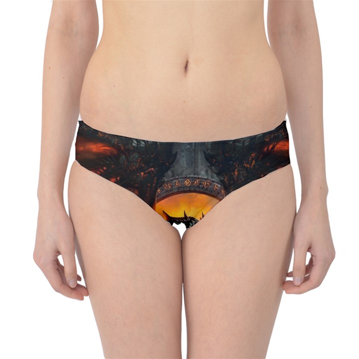 Dragon Art Fire Digital Fantasy Hipster Bikini Bottoms