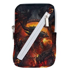 Dragon Art Fire Digital Fantasy Belt Pouch Bag (large) by Bedest