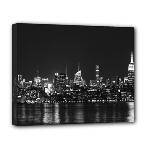 New York Skyline Deluxe Canvas 20  X 16  (stretched) by Bedest