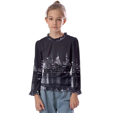 New York Skyline Kids  Frill Detail T-shirt by Bedest