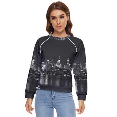 New York Skyline Women s Long Sleeve Raglan T-shirt by Bedest