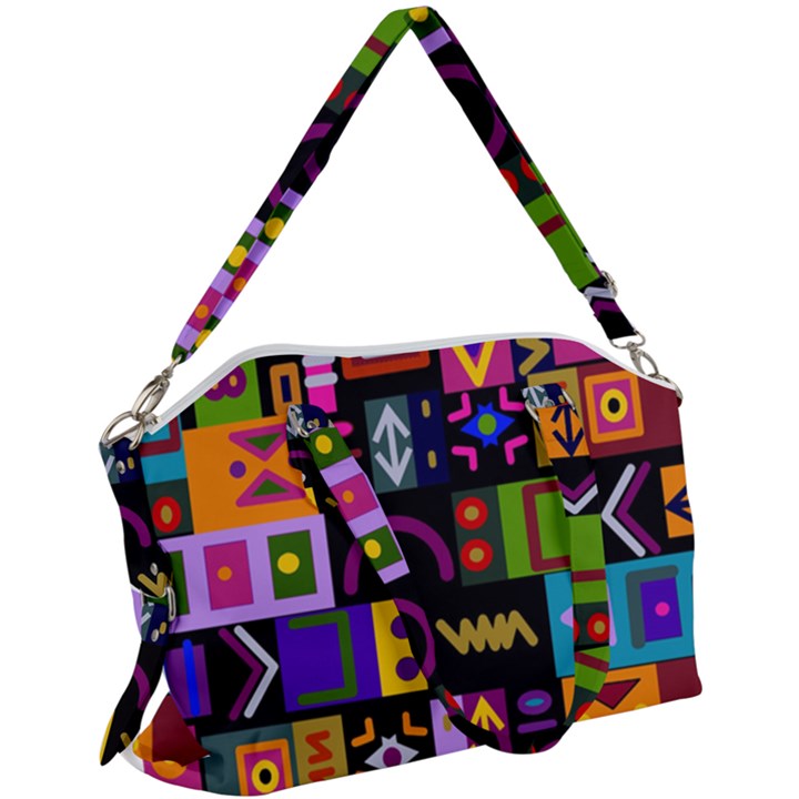 Abstract A Colorful Modern Illustration--- Canvas Crossbody Bag