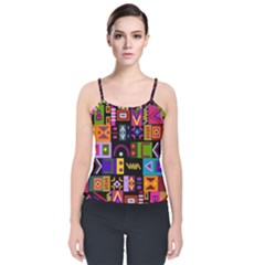 Abstract A Colorful Modern Illustration--- Velvet Spaghetti Strap Top by Bedest