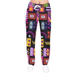 Abstract A Colorful Modern Illustration--- Women Velvet Drawstring Pants by Bedest