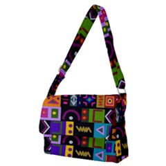 Abstract A Colorful Modern Illustration--- Full Print Messenger Bag (m) by Bedest