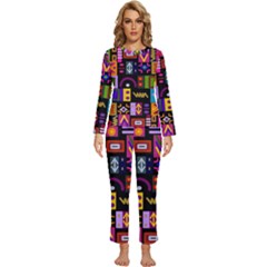 Abstract A Colorful Modern Illustration--- Womens  Long Sleeve Lightweight Pajamas Set by Bedest