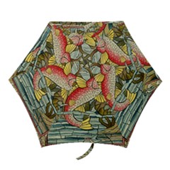 Fish Underwater Cubism Mosaic Mini Folding Umbrellas by Bedest