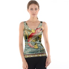 Fish Underwater Cubism Mosaic Women s Basic Tank Top by Bedest